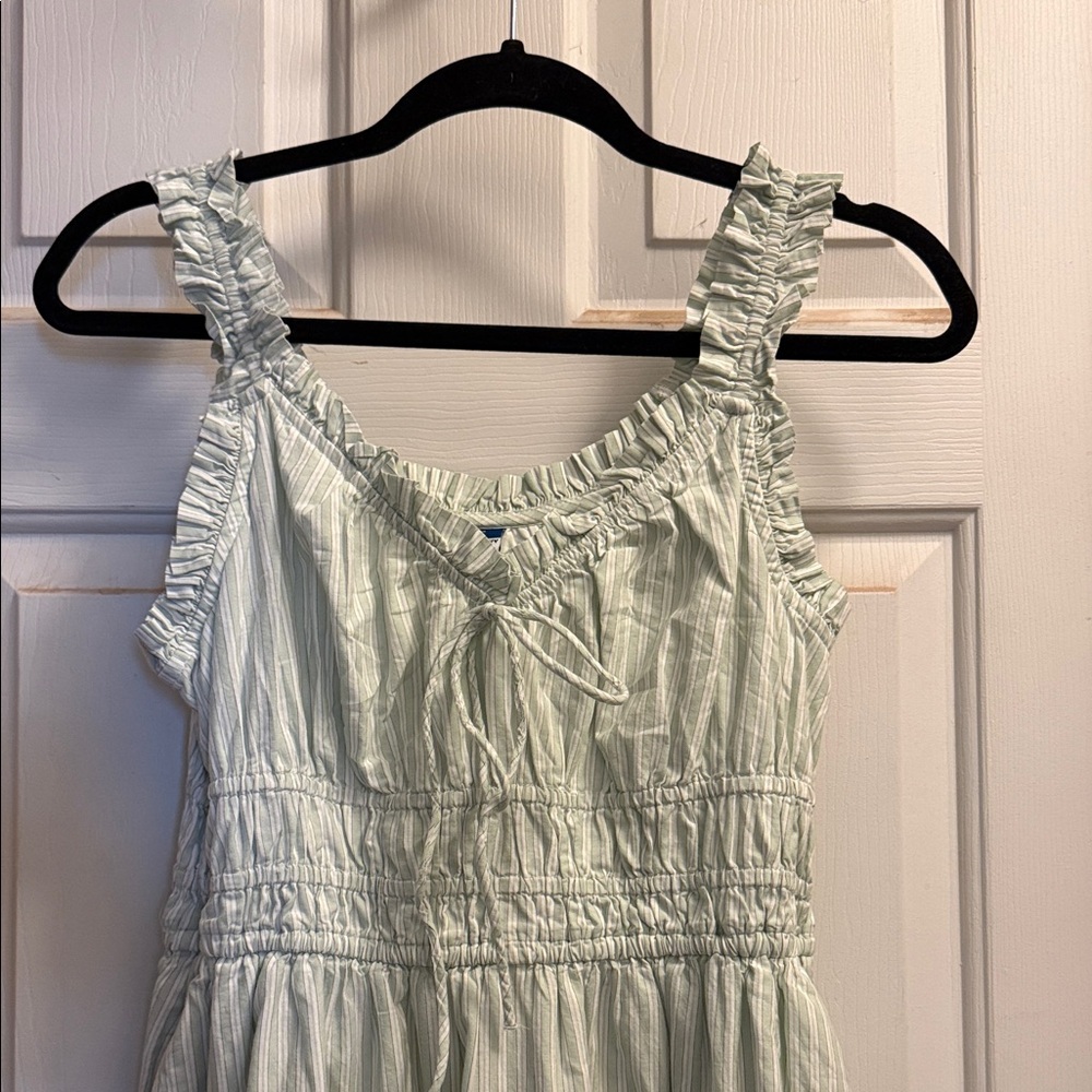 Old Navy Light Green Striped Midi Dress - Picture 2 of 3